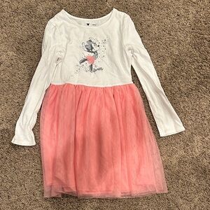 Disney Minnie Mouse Pink and White Long Sleeve Tulle Skirt Dress